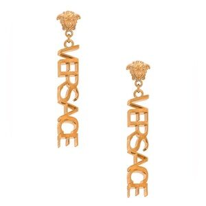 Authentic Versace Medusa Gold Logo dangle Earrings